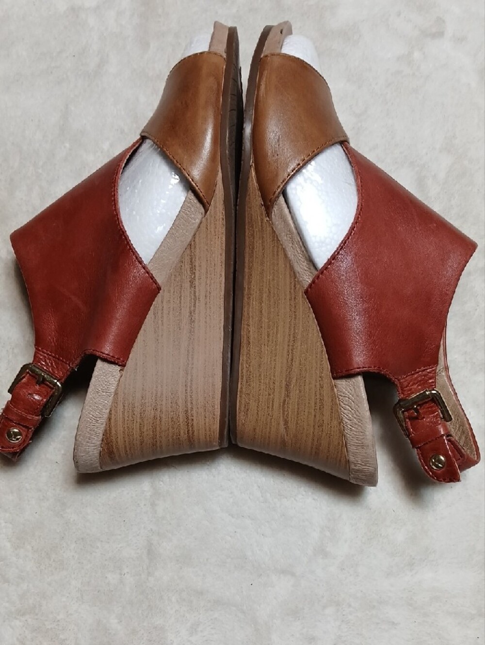PIKOLINOS Two-Tone Brown and Tan Leather Slingback Sandals Size 38 - Picture 3 of 6